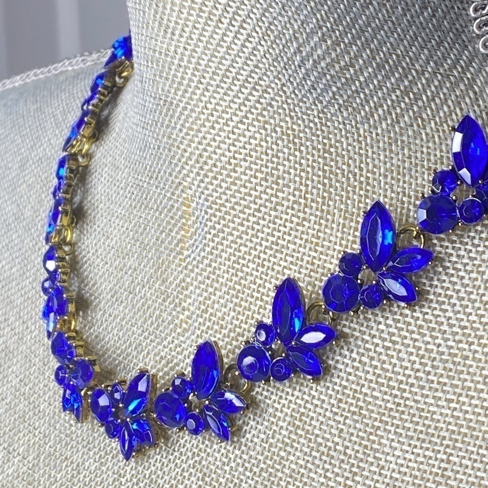 Cobalt Blue Crystal Wheat Necklace #166